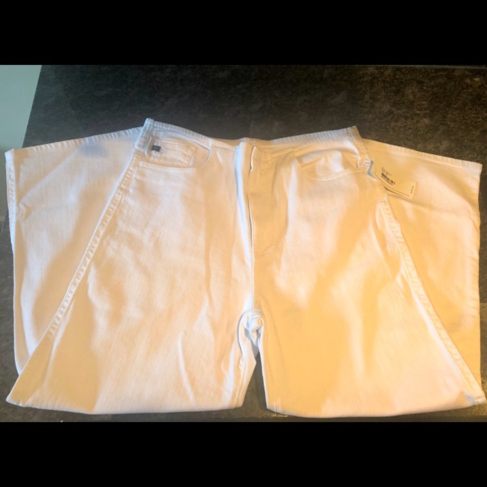 AG "The Etta" White Wide Leg Crop Jeans